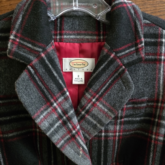 Like new Talbots petite plaid wool coal. - Picture 3 of 8